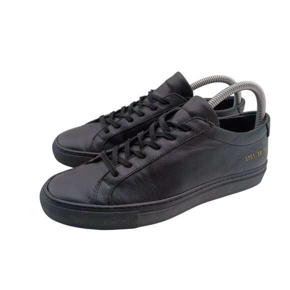 Woman By Common Projects 'Achilles' Low Top Black Sneakers EU 38/US 8 Italy $400 - Picture 1 of 8